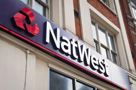 An image of NatWest sign on its building office.